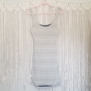 UO Sparkle & Fade cream open knit tank dress